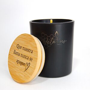 Vela Vaso Personalizable Negro