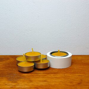 Velas de té con soporte de resina