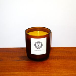 Vela aroma floral vaso ambar