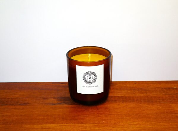 Vela aroma floral vaso ambar