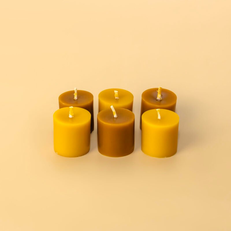 Set de velas ecoluz mini de cera de abeja pura 100% natural, artesanales
