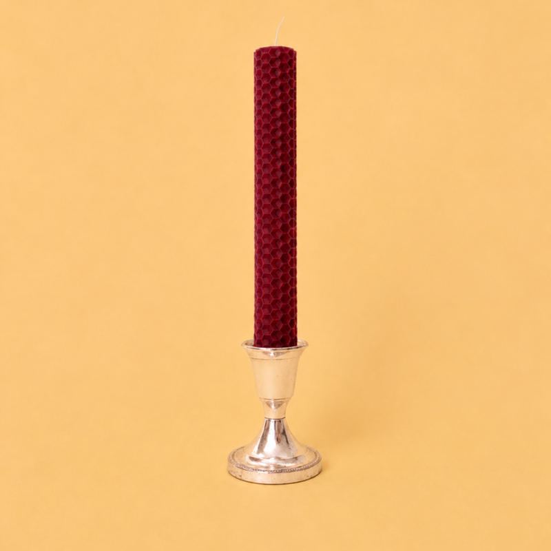 Vela de panal de cera de abeja burdeos