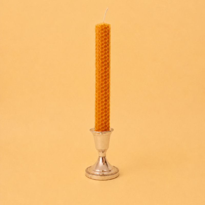 Vela de panal de cera de abeja dorada